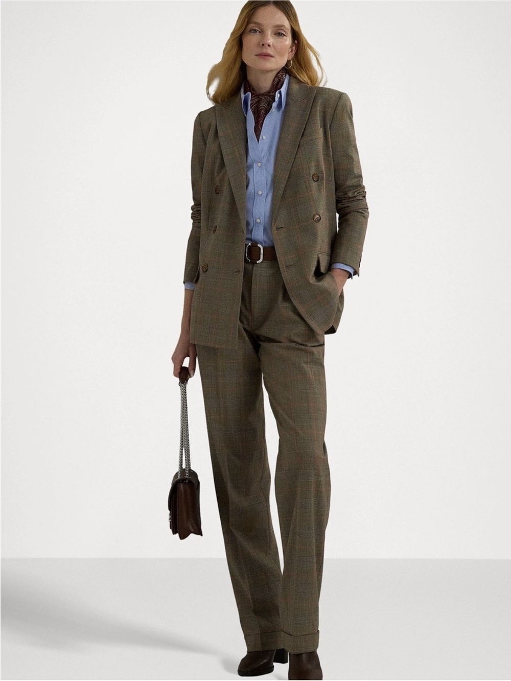 Ralph Lauren Glen Check
Double-Breasted Wool Blazer - Picture 3 of 12